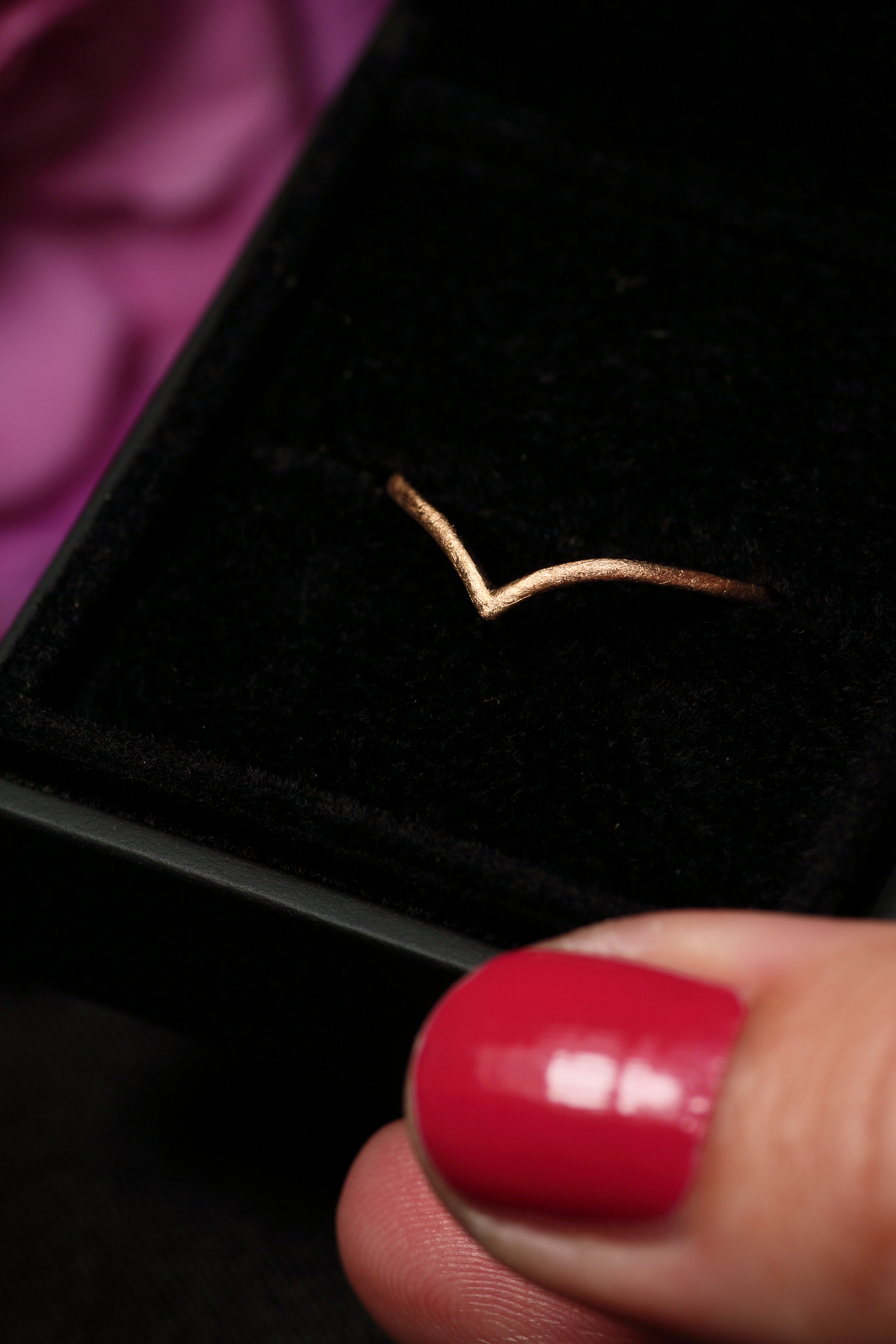 ROSALINA Boho Stapelring · 18k Roségold 750 · Satin Finish · alle Ringgrössen erhältlich