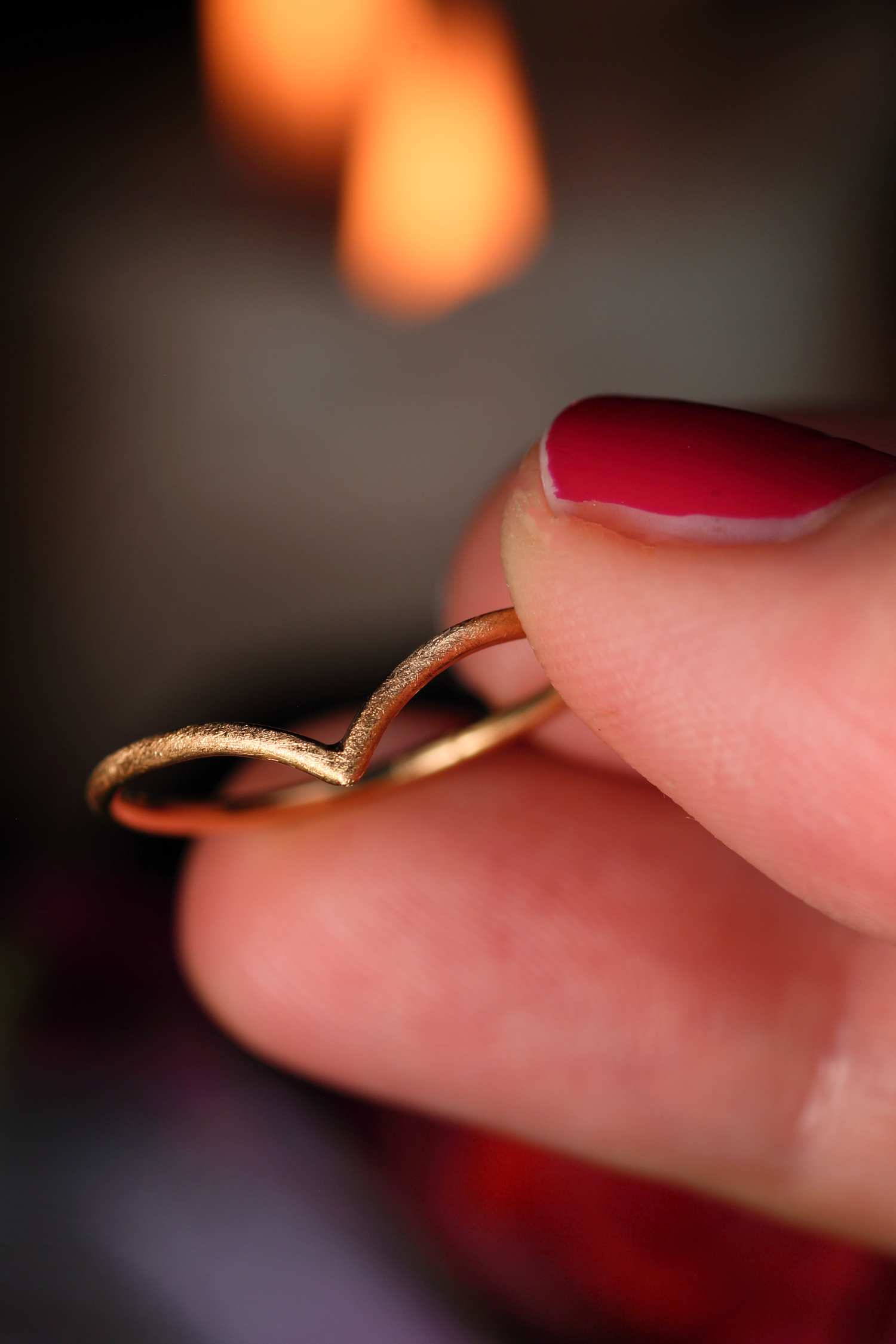 ROSALINA Boho Stapelring · 18k Roségold 750 · Satin Finish · alle Ringgrössen erhältlich
