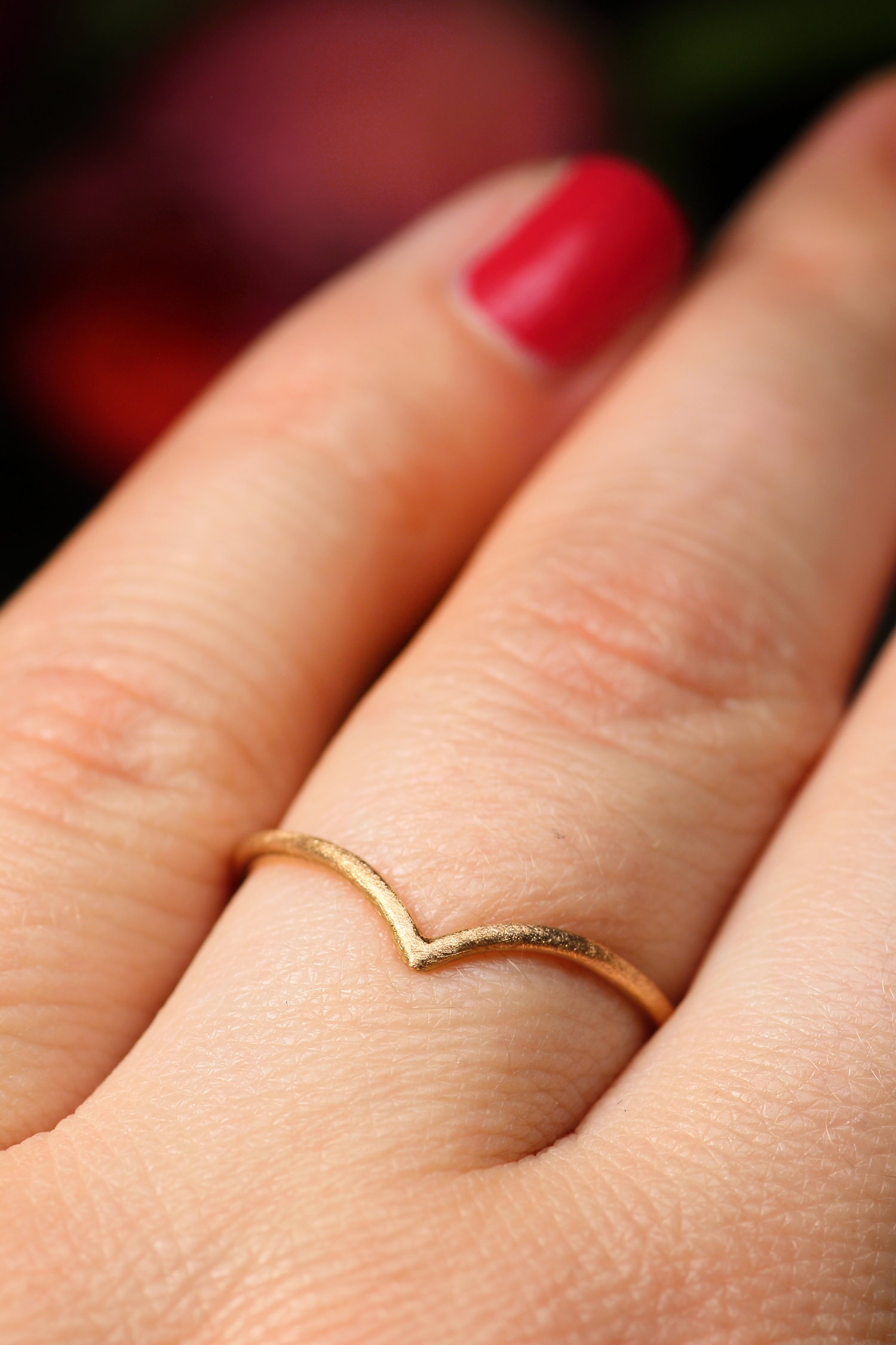 ROSALINA Boho Stapelring · 18k Roségold 750 · Satin Finish · alle Ringgrössen erhältlich