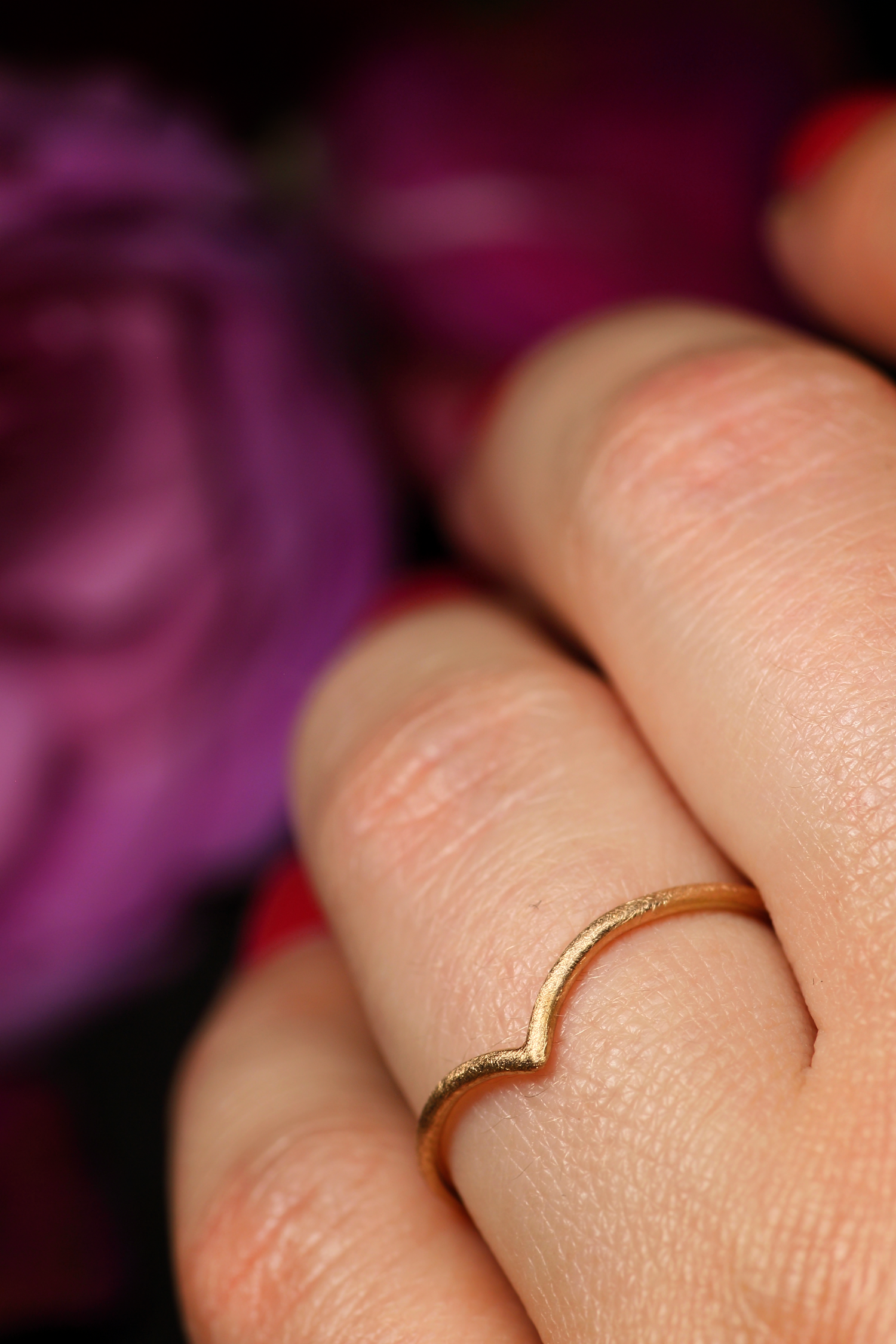 ROSALINA Boho Stapelring · 18k Roségold 750 · Satin Finish · alle Ringgrössen erhältlich