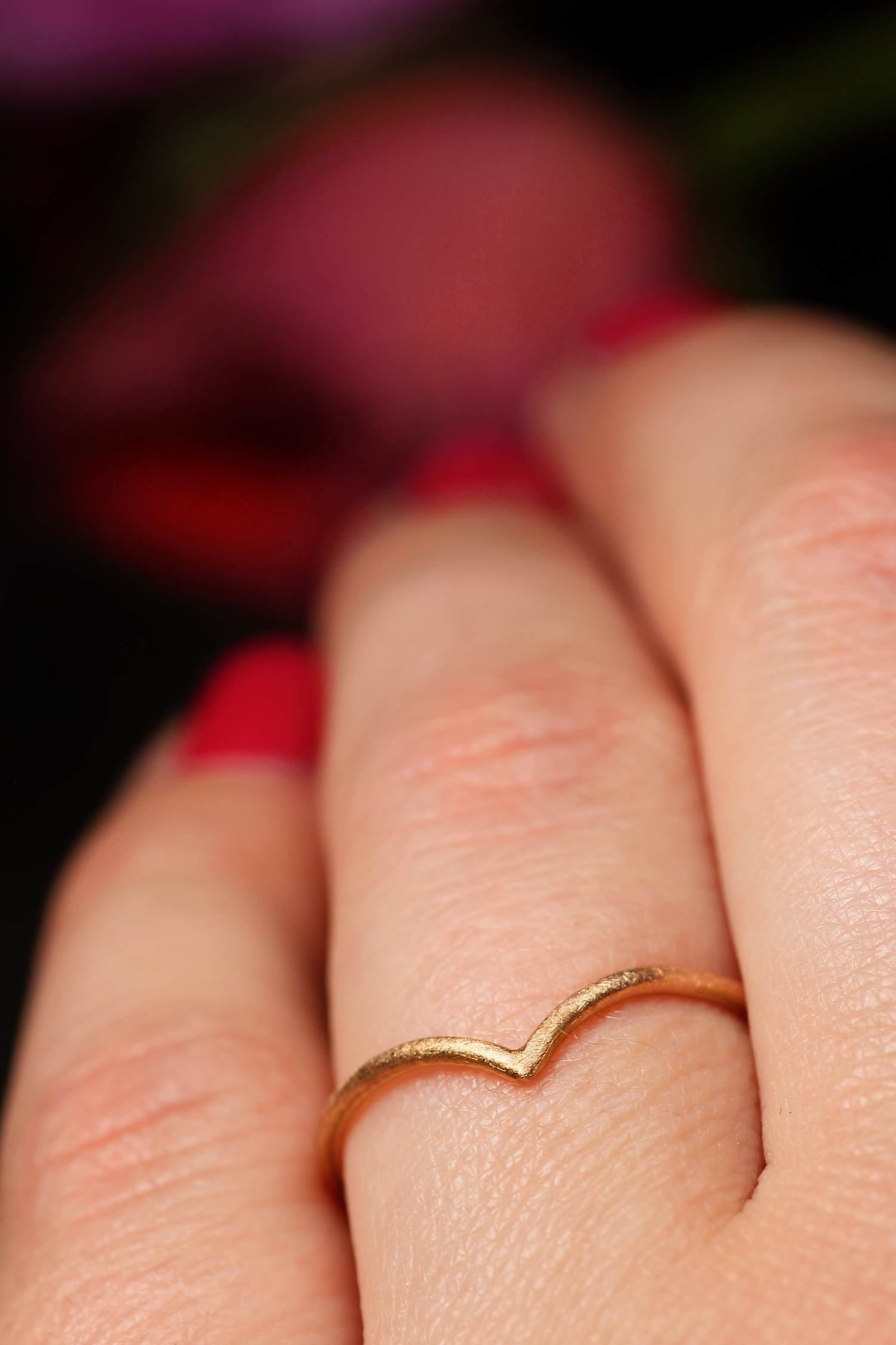 ROSALINA Boho Stapelring · 18k Roségold 750 · Satin Finish · alle Ringgrössen erhältlich