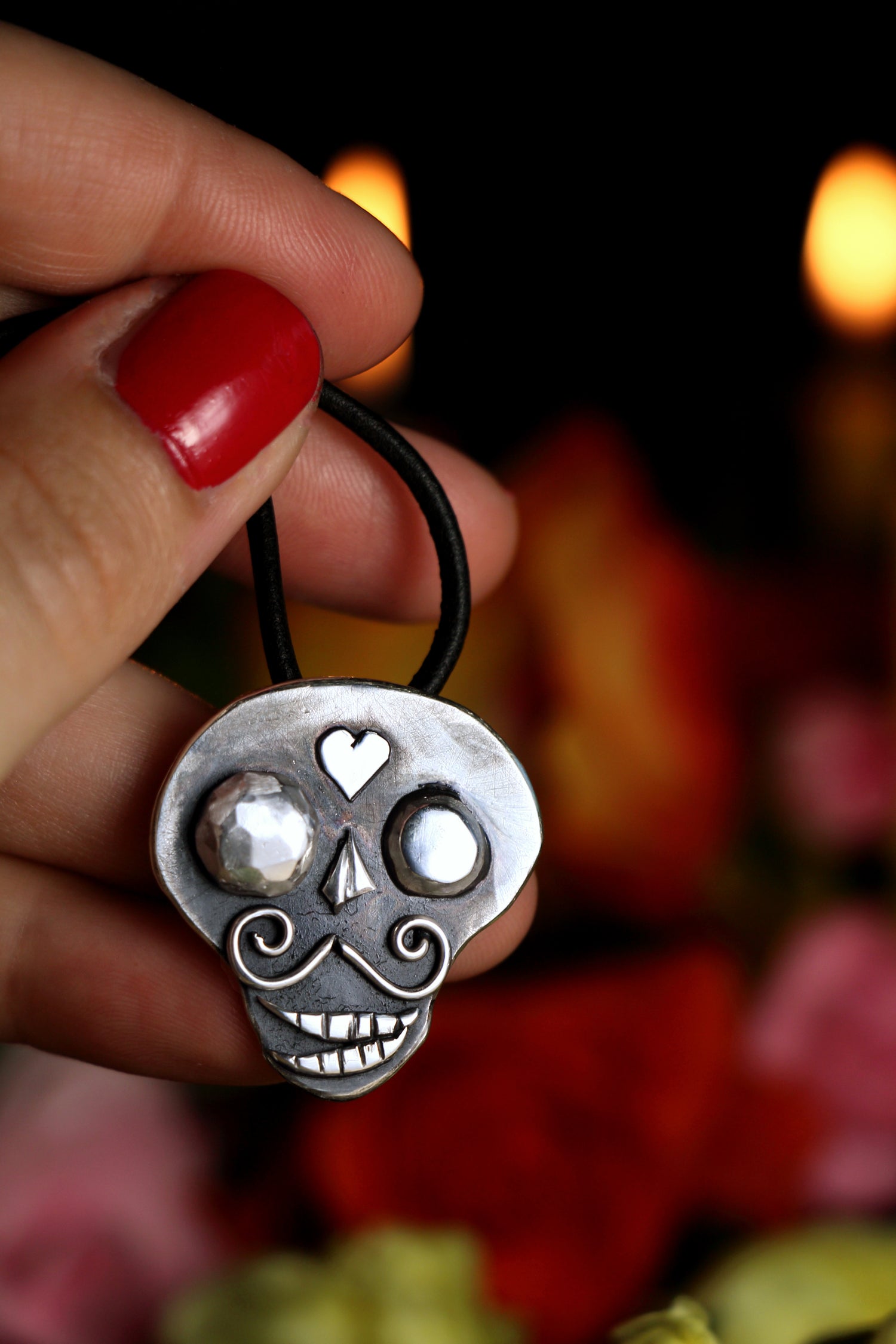AMOR ETERNO Silberanhänger · SILVER MIRAGE Serie #2 · Totenkopf Maske · Dia de los Muertos