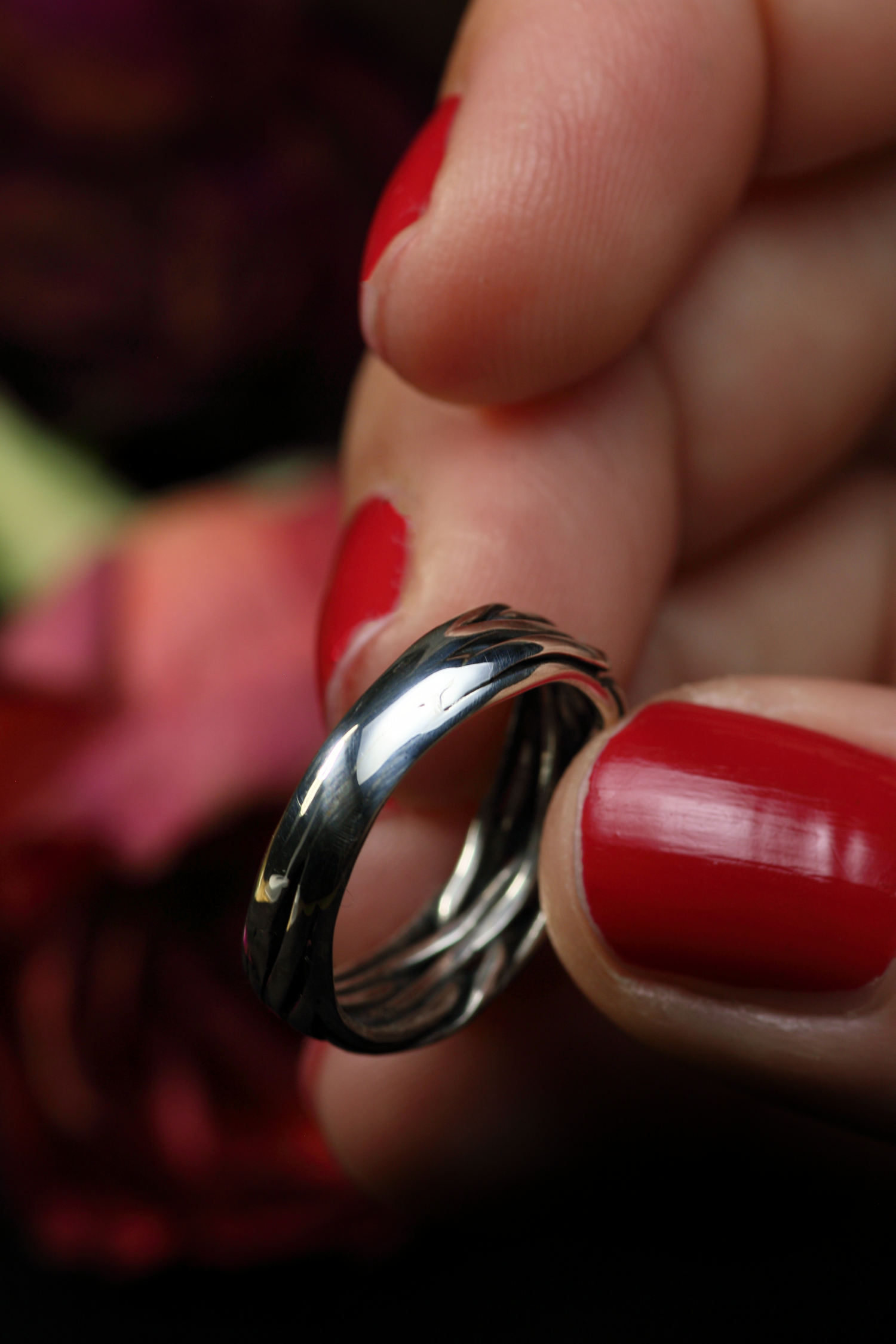 HERZ AUS GOLD INFINITY Unikat Ring aus Silber 925 mit 18k Rosé Gold Heart · Ringgrösse EU 53 -54