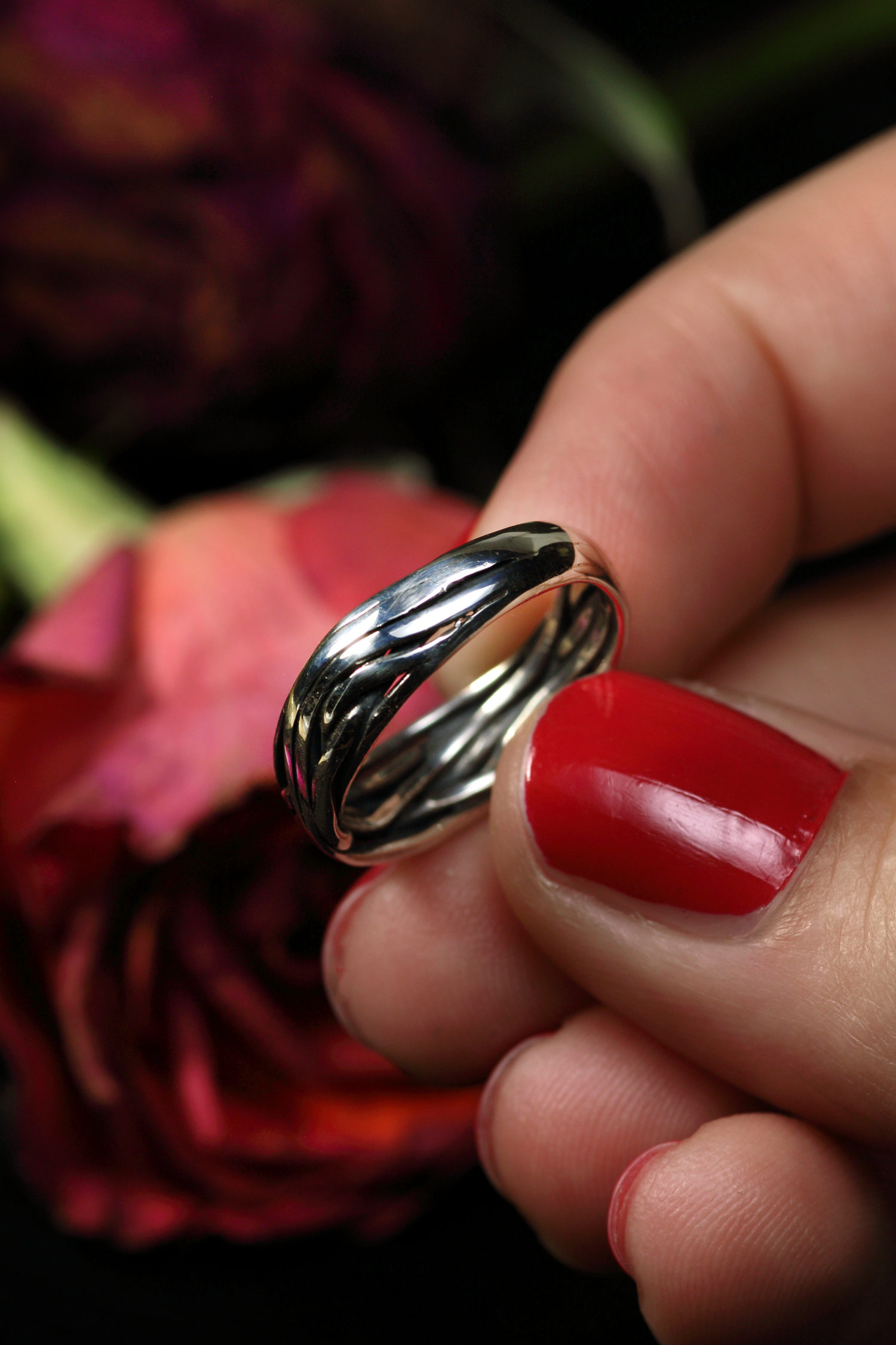 HERZ AUS GOLD INFINITY Unikat Ring aus Silber 925 mit 18k Rosé Gold Heart · Ringgrösse EU 53 -54