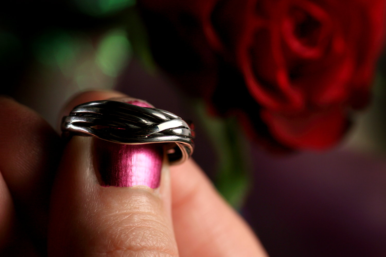 HEART OF GOLD INFINITY Unique ring made of 925 silver with 18k rose gold · C · Ring size EU 53