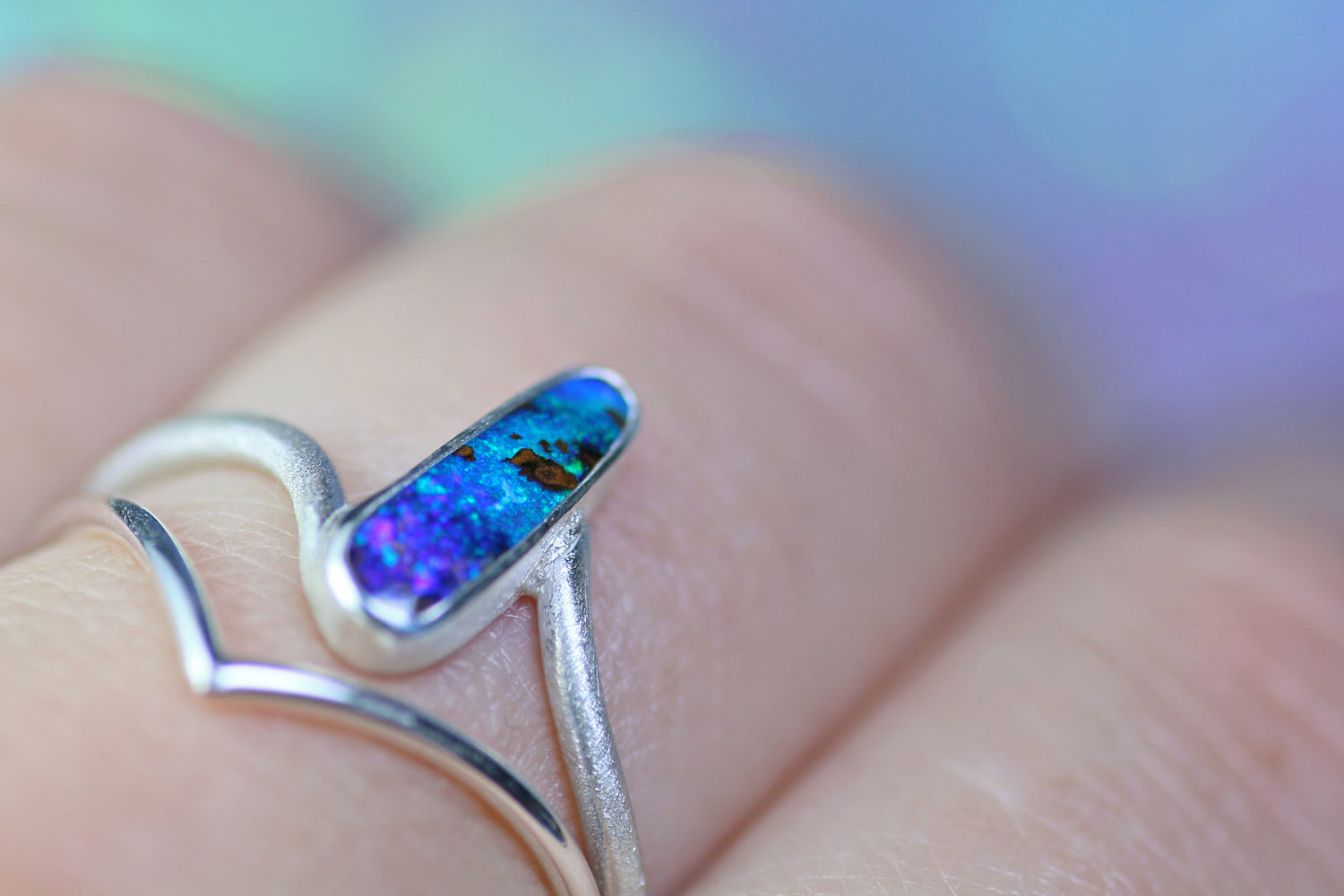 COSMO ATLANTIS Opal Silberring · EU 57 - 58