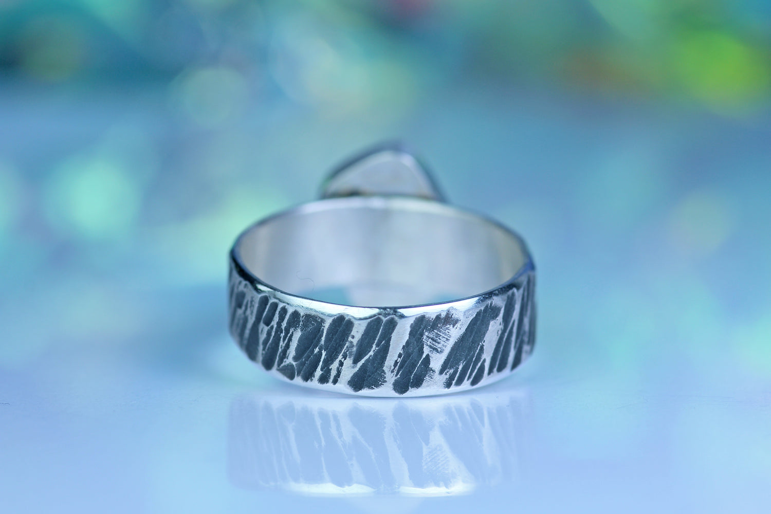 NAMIR INDIGO silver ring with Australian opal · EU 59