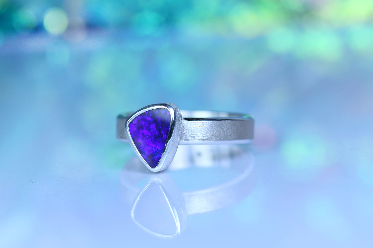 PURPURA DIVINA opal silver ring EU 60
