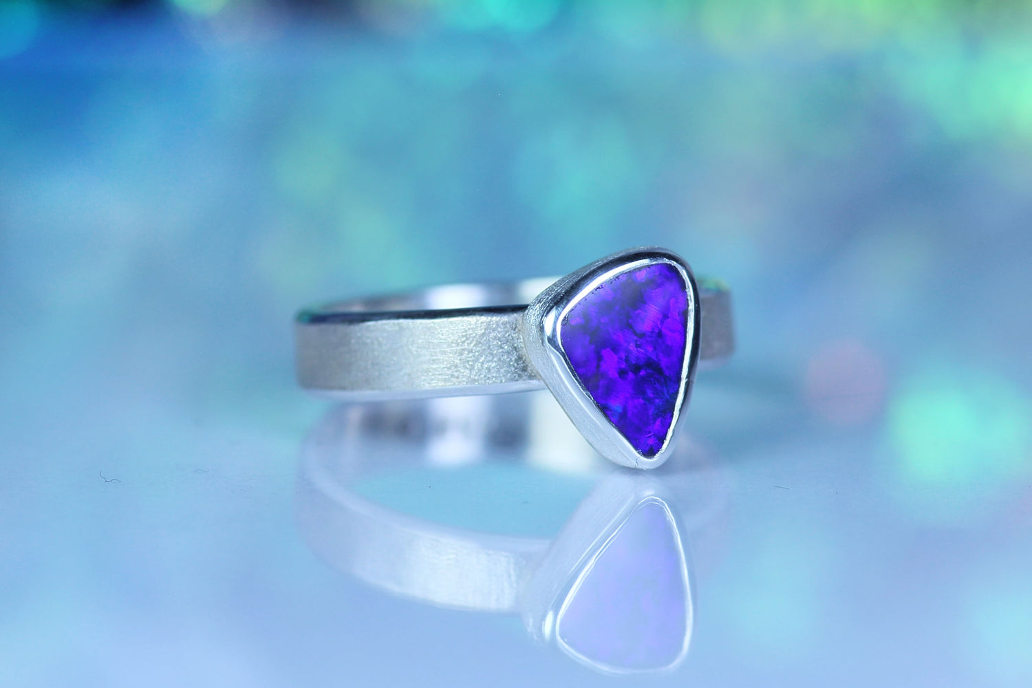 PURPURA DIVINA opal silver ring EU 60