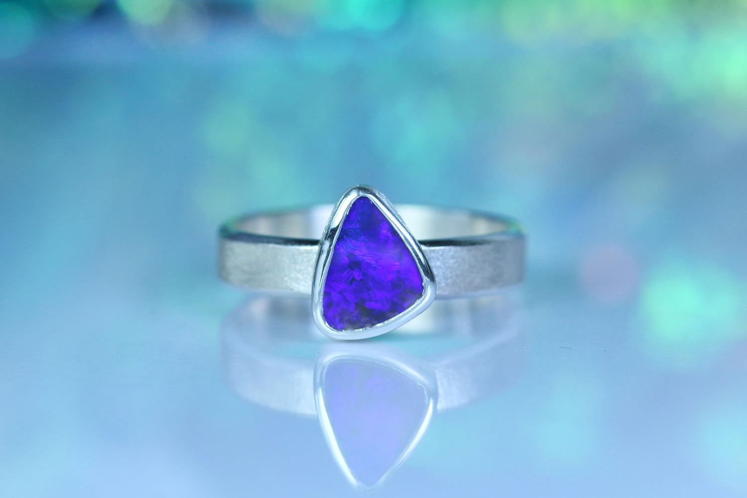 PURPURA DIVINA opal silver ring EU 60