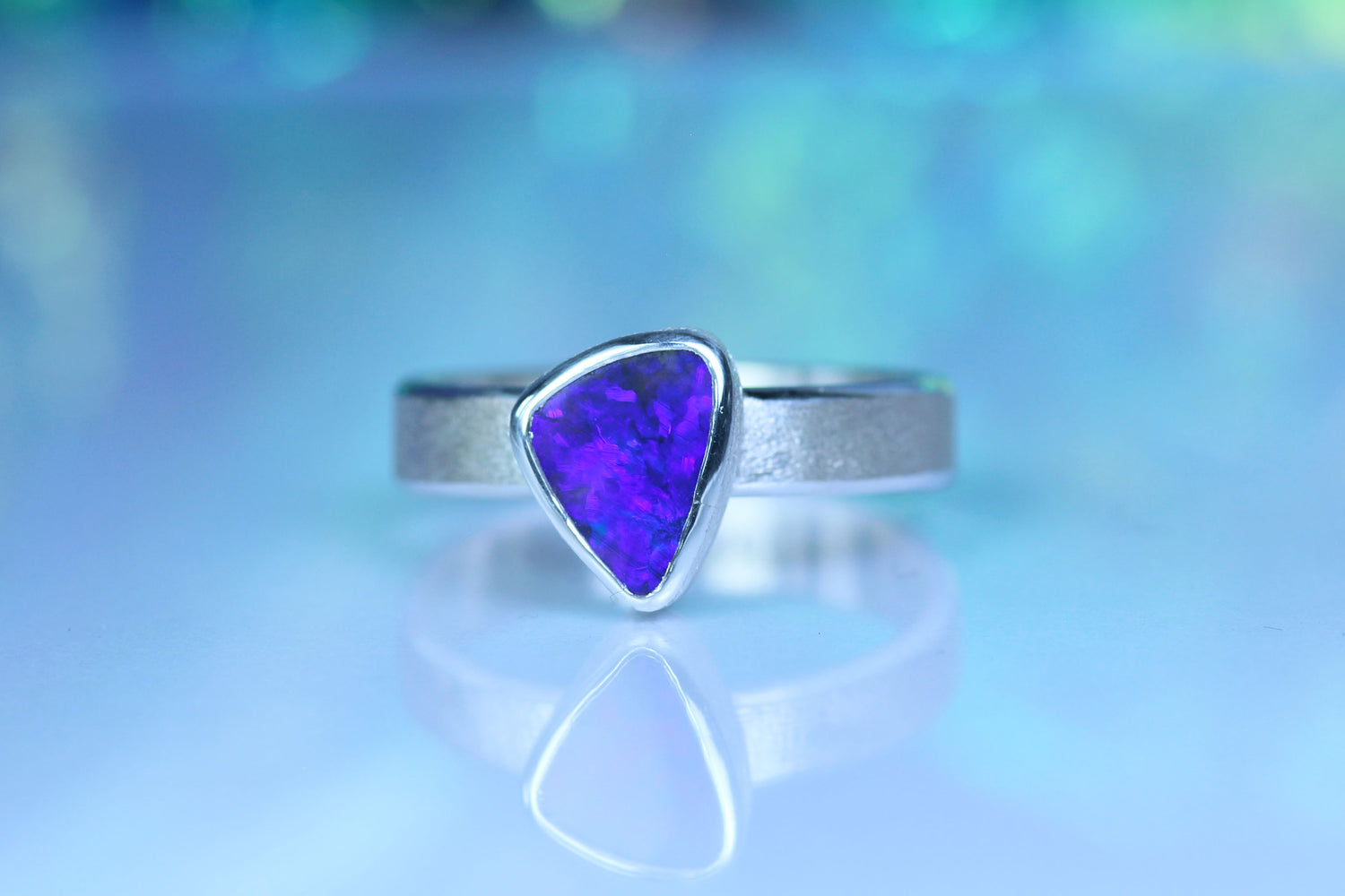 PURPURA DIVINA opal silver ring EU 60