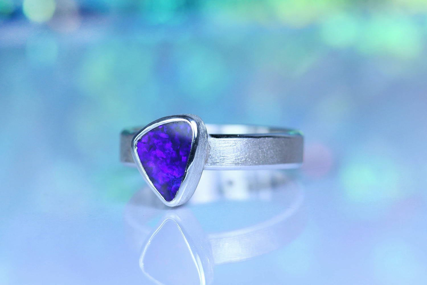 PURPURA DIVINA opal silver ring EU 60