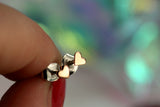 HERZ AUS GOLD Ohrrstecker aus Silber 925 mit 18K Rotgold Herzen – Handgemachte, einzigartige Ohrringe